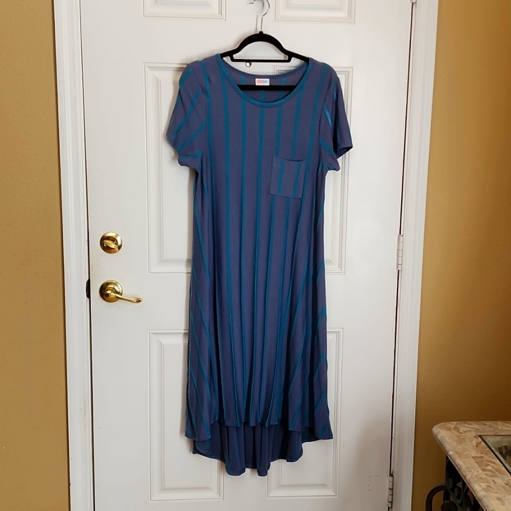 Lularoe OG Retired Carly Swing Dress with High/Low Hem